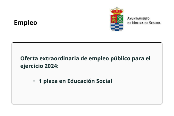 Empleo. Ayuntamiento de Molina de Segura